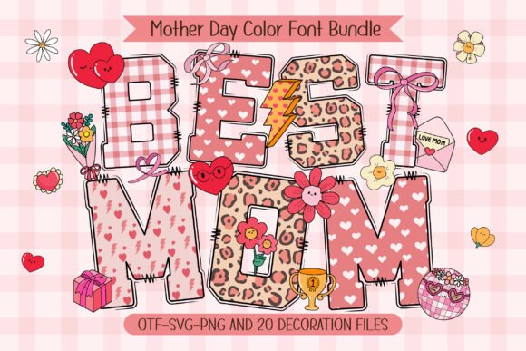 Celebrate Mom with the Heartfelt “Best Mom” Color Font