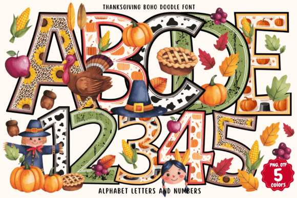Embrace Autumn's Charm with Thanksgiving Boho Doodle
