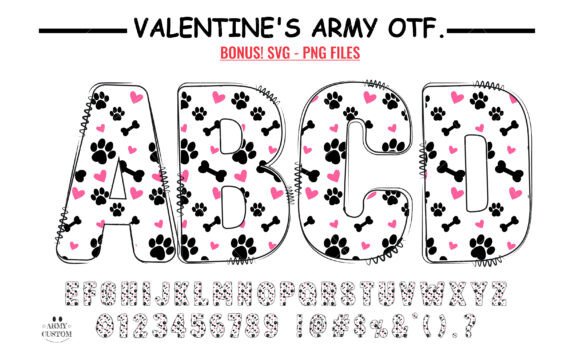 Love Valentine's Dog Paw: A Font with Heart
