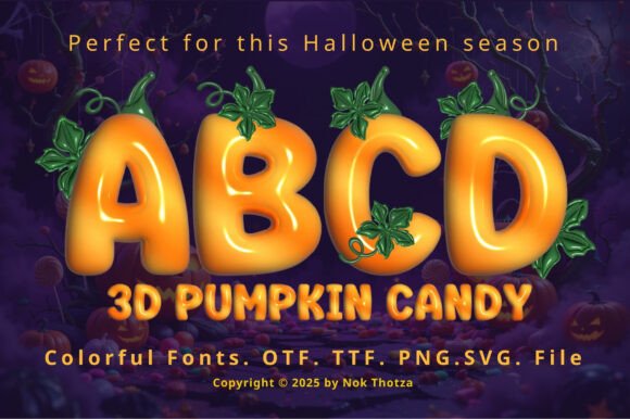 Pumpkin Candy 3D Font: A Bold, Playful Typeface for Halloween Projects